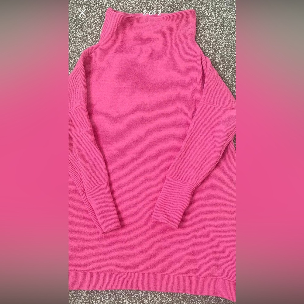 Free People $250 Slouchy Ottoman Sweater ELECTRIC PINK NWOT S - Picture 6 of 6